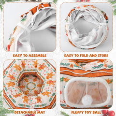 Sosation cat tunnel bed includes mat for extra comfort during naps