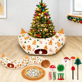 Sosation Christmas Cat Tunnel cozy hideaway for indoor feline play