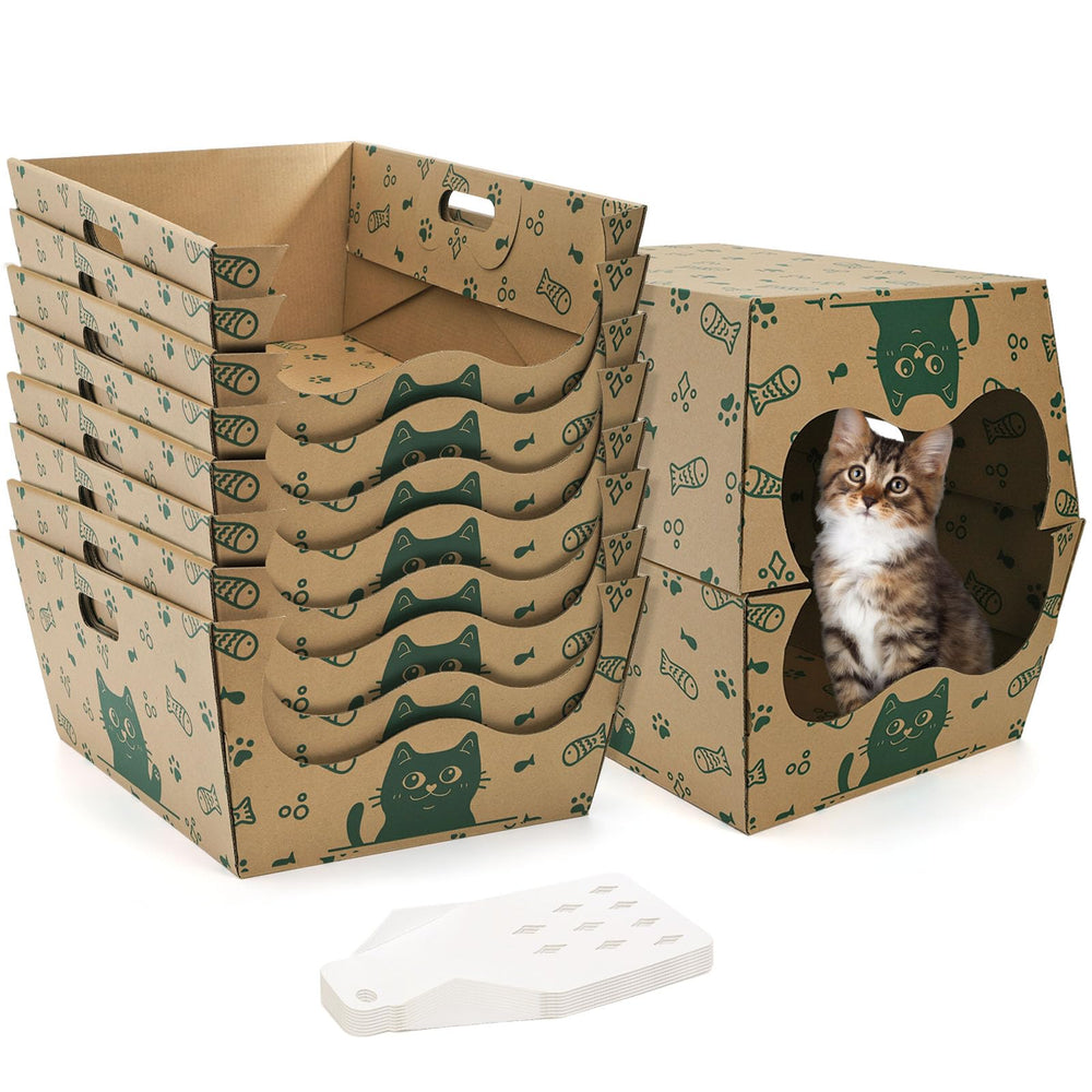 SOUJOY 8-pack disposable litter box set, portable and convenient for travel and mess-free setups.