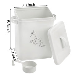 SOUJOY galvanized steel canister demonstrates durable, food-safe construction for pet foods.