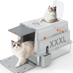 Soulbond XXXL stainless steel litter box main view highlights durability and spacious interior for large cats