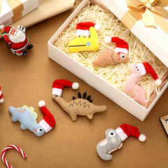 Soulchen Christmas dinosaur catnip toy Stegosaurus for playful exercise and crinkle sound excitement.