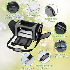 Soundy large cat carrier removable base simplifies cleaning and pet care