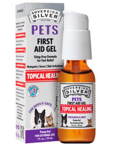 Sovereign Silver PETS First Aid Gel 1oz pump provides fast relief for minor irritations.