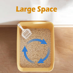 SpaceTime Large Cat Litter Box Grey inside open view demonstrates easy cleaning surfaces.