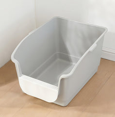SpaceTime large cat litter box with high sides for splash containment and privacy.
