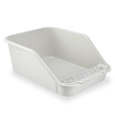 SpaceTime large cat litter box with low entry in grey offers easy access for kittens and seniors.