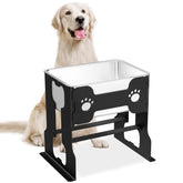 Spacnom elevated dog water bowl stand close-up shows sturdy design for comfortable drinking.