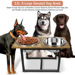 Spacnom two x-large stainless steel bowls ready to hold ample food and water for big dogs.