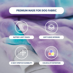 Spark Paws Dog Hoodie fabric close-up reveals butter stretch comfort and durability
