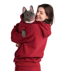 Spark Paws Human Hoodie burgundy back view showing relaxed fit for everyday wear