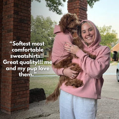 Spark Paws Human Hoodie dusty pink interior fleece for extra warmth during chilly days.