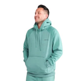 Spark Paws human hoodie teal front view highlights buttery-soft fabric for all-day comfort