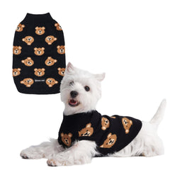 Spark Paws Knit Dog Sweater front view keeps dogs warm during winter strolls.