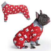 Spark Paws Polar Bear XL pajama front view, ultra-soft fabric for cozy warmth.