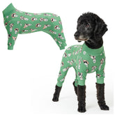 Spark Paws dog pajama shows ultra-soft fabric for all-day comfort.