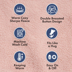 Spark Paws warm fleece fabric close-up in pink, plush texture for snug chilly days.