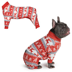Spark Paws Winter Wonderland XL pajama front view for cozy warmth and secure fit