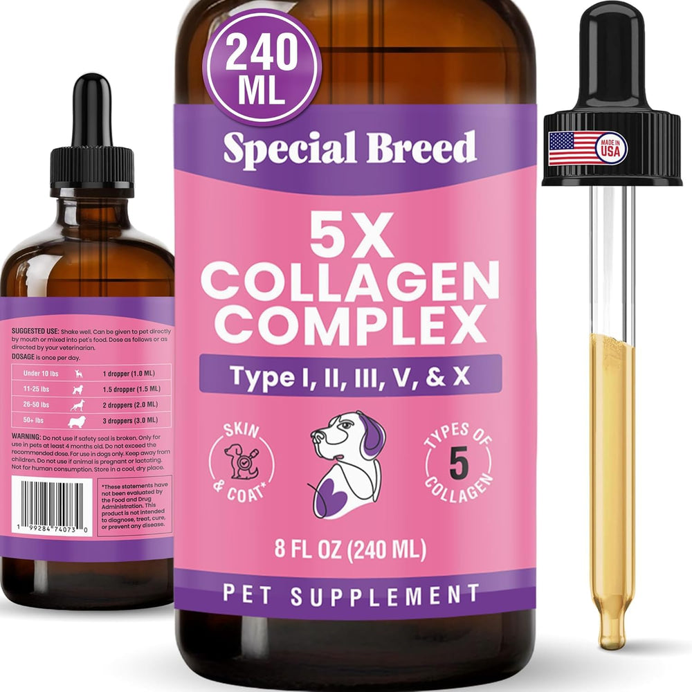 Special Breed Premium Collagen for Dogs: liquid pour to support joints and mobility.