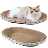 Spindro cat-scratcher-oval-bed: a cozy lounging spot for scratching and relaxing while protecting furniture.