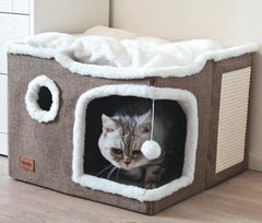 Spindro large cat cave bed open cube layout for spacious lounging