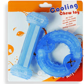 SPOFLY freezable puppy teething toy ring blue, soothing cooling relief for teething puppies.