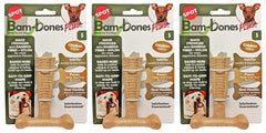 SPOT Bam-Bones Plus chicken-flavor chew toy, 4in, for durable chewing and dental massage.