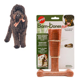 SPOT Bam-Bones Plus T Bone front view shows rugged chew for moderate to aggressive chewers