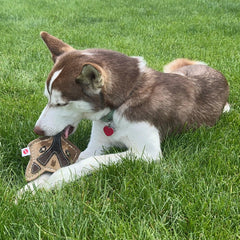 SPOT Dura-Fused Chunkies Fox leather and wool felt materials close-up