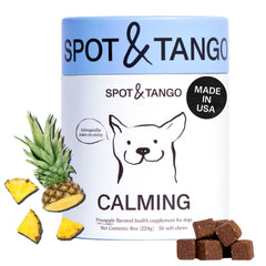 Spot & Tango calm dog chews close-up pineapple flavor supports easy administration