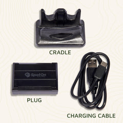 SpotOn charging cable highlights reliable power flow for uninterrupted GPS dog fence operation.