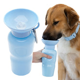 Springer sky blue dog water bottle enables easy on-the-go hydration.