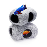 SpringSmart aquarium hideaway rock pair creates a safe cave for betta to rest.