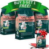 Sprinkle & Sweep pack4 litter-box-deodorizer shown in box for quick freshness.