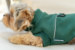 Sprypetto small dog sweater neck elastic drawstring adjusts warmth against windier days.