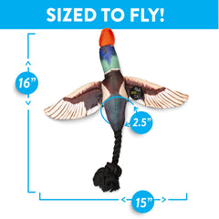 Spunky Pup Fly & Fetch Duck floats on water for pool or lake fetch