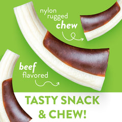 Spunky Pup dental-friendly snack chews massaging gums during playful chewing.