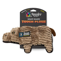 Spunky Pup hippo front view highlights its durable triple-layer construction for aggressive chewers.