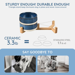 SPUNKYJUNKY bowl on stand, side-angle, ergonomic eating height