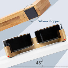 SPUNKYJUNKY wooden stand closeup highlighting non-slip base