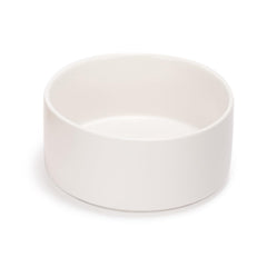SPUNKYJUNKY 60oz ceramic dog bowl white with weighted base reduces tipping