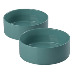 SPUNKYJUNKY 60oz ceramic dog and cat bowl front view highlights durable, easy-clean design.