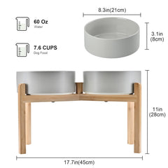 SPUNKYJUNKY bamboo stand elevates dog meals for natural posture and comfort.