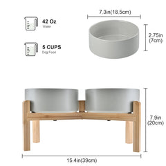 SPUNKYJUNKY bamboo stand elevates meals for natural posture and comfortable feeding.