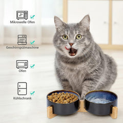 SPUNKYJUNKY starry blue ceramic food bowl shows lead-free, safe materials.