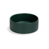 SPUNKYJUNKY ceramic dog and cat bowl in green, front view for daily feeding convenience.