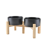 SPUNKYJUNKY ceramic elevated bowl 6.1-inch diameter supports comfortable feeding posture.