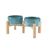 SPUNKYJUNKY elevated bowls ceramic dark green show modern design and large capacity