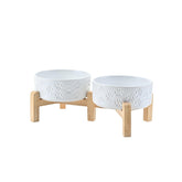 SPUNKYJUNKY elevated ceramic bowls with 5.1-inch capacity for comfortable meals