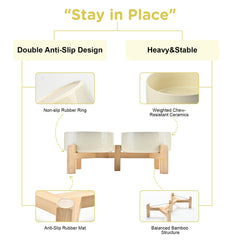 SPUNKYJUNKY beige ceramic bowls blend with decor and are easy to clean.